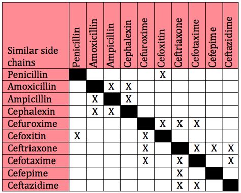 beta lactam side chain chart|Cephalosporins: A Focus on Side Chains and β.